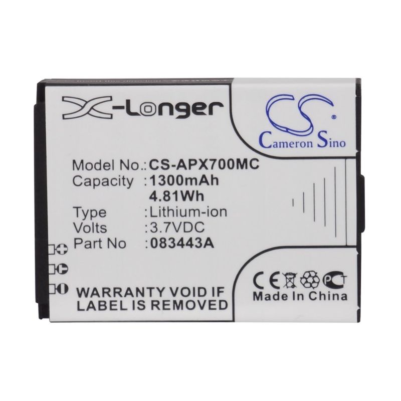 Li-ion Battery fits Actionpro, Isaw A1, Isaw A2 Ace, Isaw A3 3.7V, 1300mAh Camera Cameron Sino Technology Limited