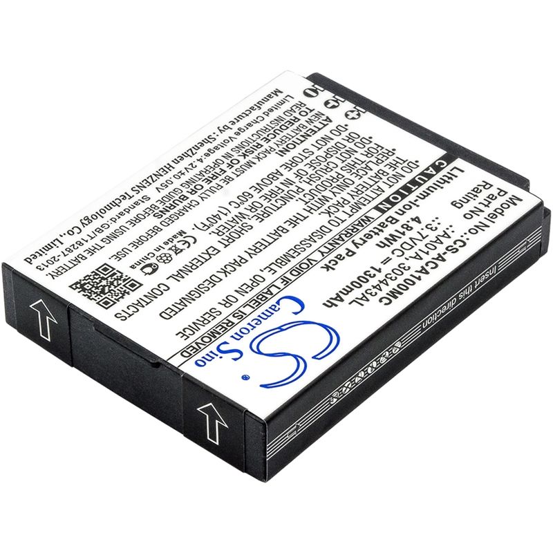 Li-ion Battery Fits Activeon, Dka10w-b, Dx, Lka10w-b 3.7v, 1300mah Camera Cameron Sino Technology Limited