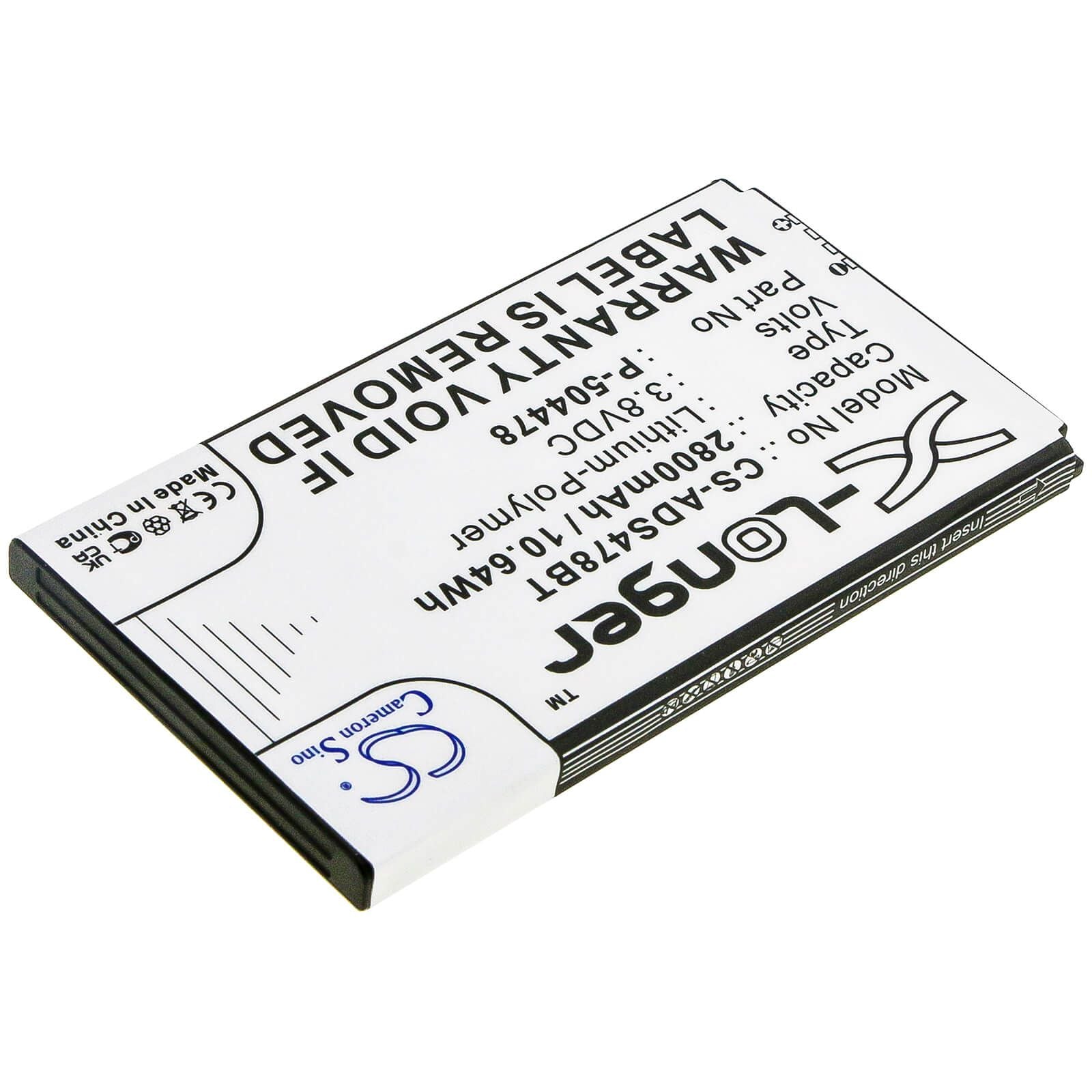 Li-ion Battery fits Adt, Command Secondary Color Touchs, 3.7V, 2800mAh Alarm System Cameron Sino Technology Limited