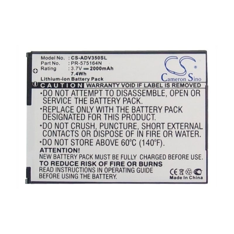 Li-ion Battery fits Advent,3500 3.7V, 2000mAh Computer Cameron Sino Technology Limited