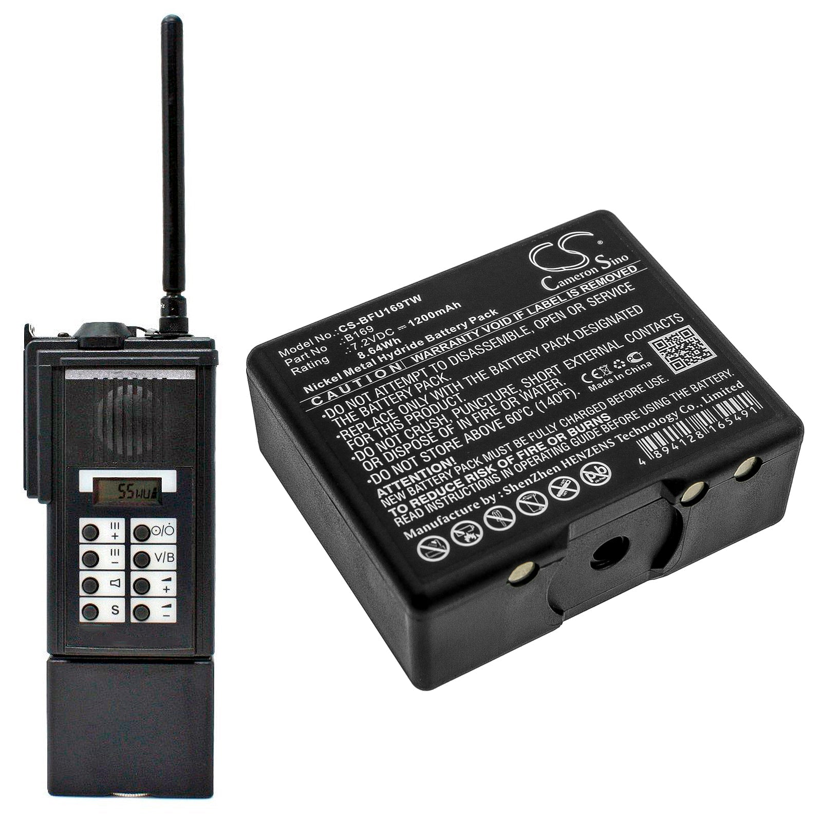 Li-ion Battery fits Airbus, Thr9, Thr9 C-30, Thr9i 3.7V, 5200mAh Two-Way Radio Cameron Sino Technology Limited