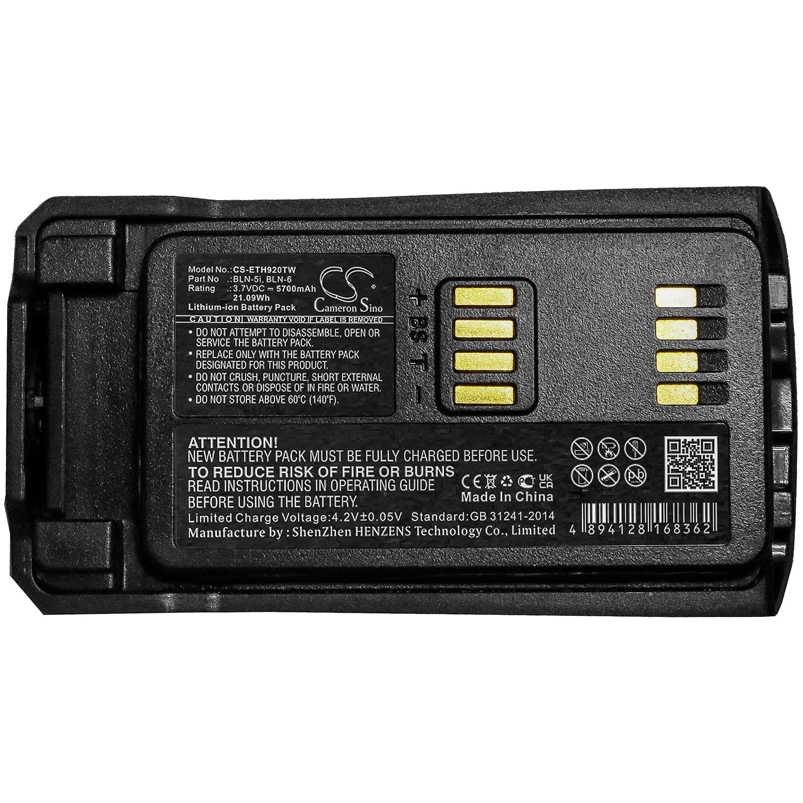 Li-ion Battery fits Airbus, Thr9, Thr9 C-30, Thr9i 3.7V, 5700mAh Two-Way Radio Cameron Sino Technology Limited