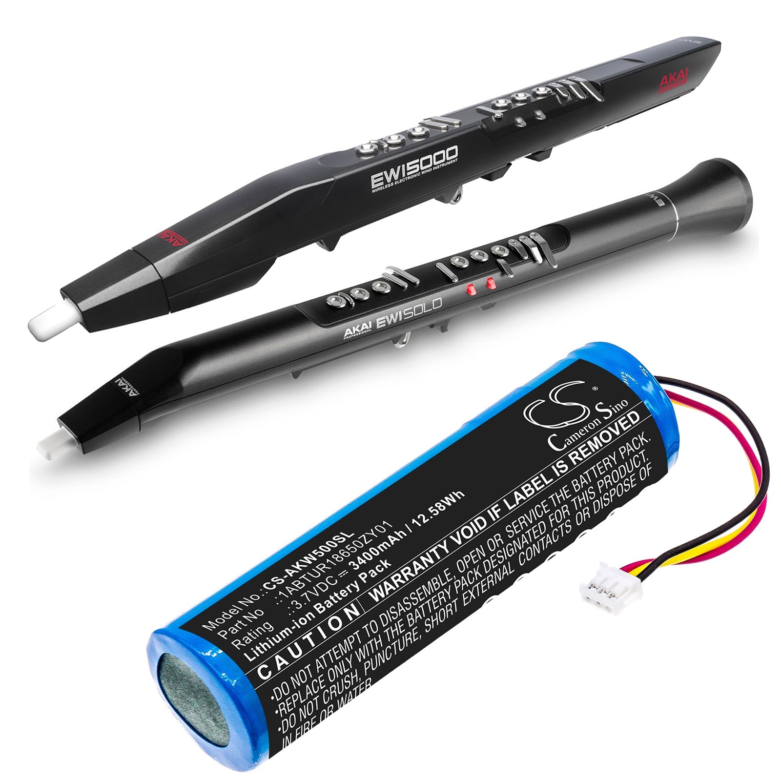 Li-ion Battery fits Akai, 5000 Solo, Ewi 5000 3.7V, 3400mAh Amplifier Cameron Sino Technology Limited