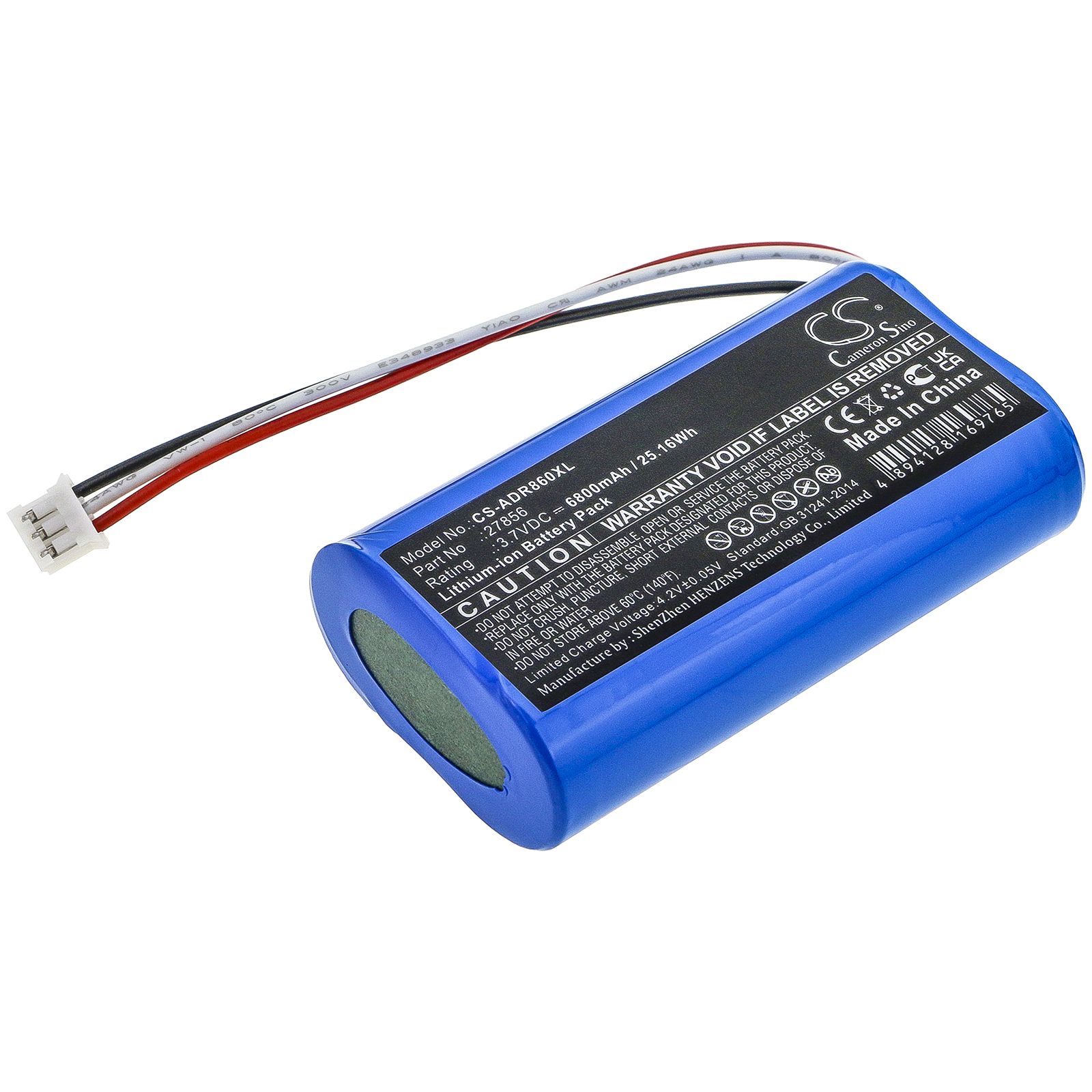 Li-ion Battery fits Albrecht, Dr 855, Dr 860, Dr855 3.7V, 6800mAh DAB Digital Cameron Sino Technology Limited