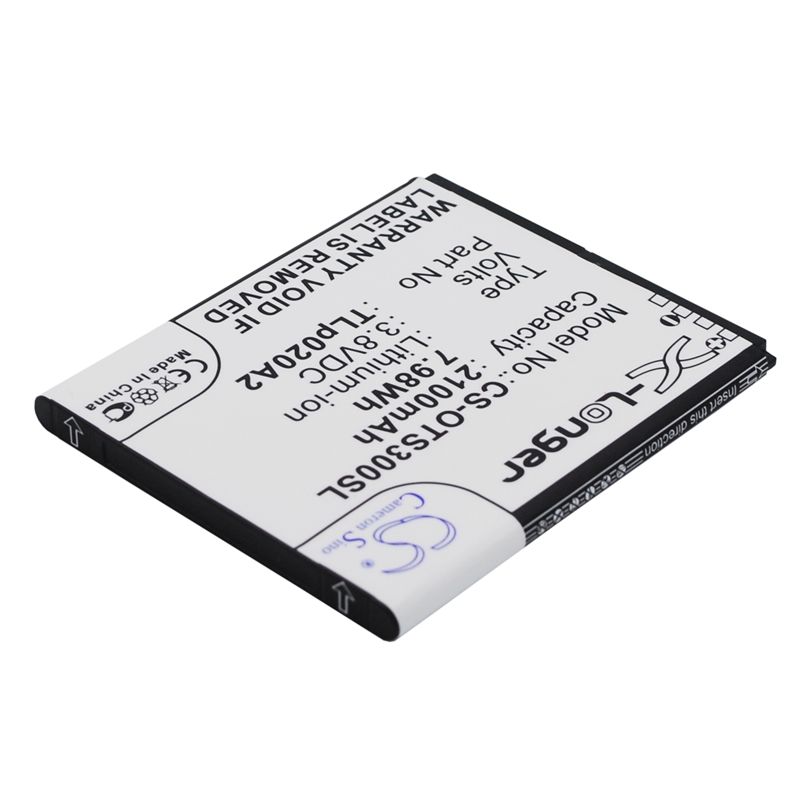 Li-ion Battery fits Alcatel, 5065w-2dalus2, one touch pop s3, one touch pop star 3.8V, 2100mAh Mobile & SmartPhone Cameron Sino Technology Limited