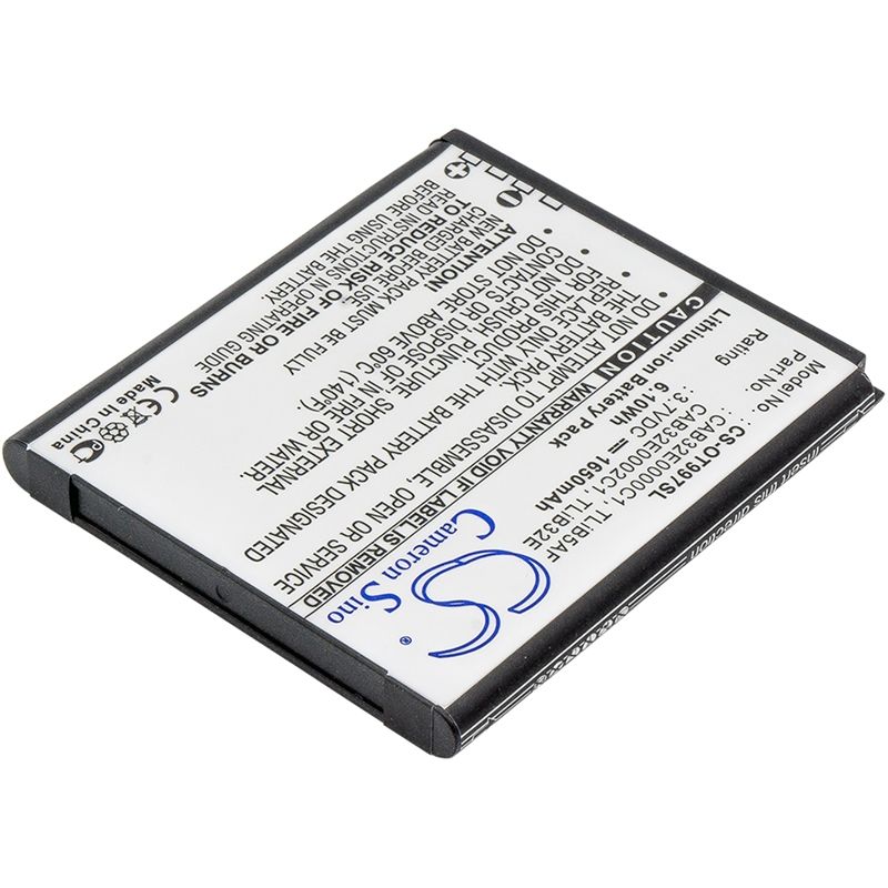 Li-ion Battery fits Alcatel, one touch 5035, one touch 5035d, one touch 997 3.7V, 1650mAh Hotspot Cameron Sino Technology Limited
