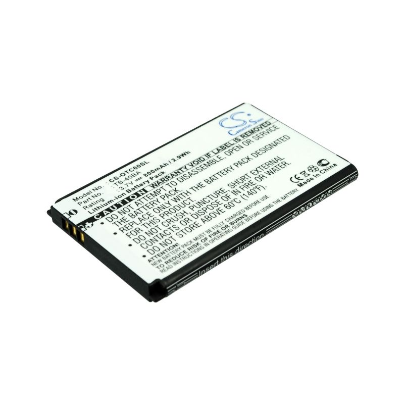 Li-ion Battery fits Alcatel, one touch c60, ot-c60, tcl 3.7V, 800mAh Mobile, SmartPhone Cameron Sino Technology Limited