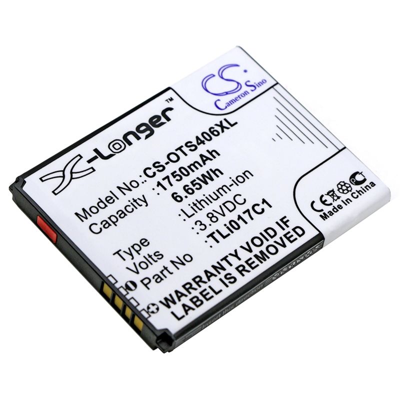Li-ion Battery Fits Alcatel, One Touch Pop 3 4.5, One Touch Streak, Ot-4060 3.8v, 1750mah Mobile & SmartPhone Cameron Sino Technology Limited