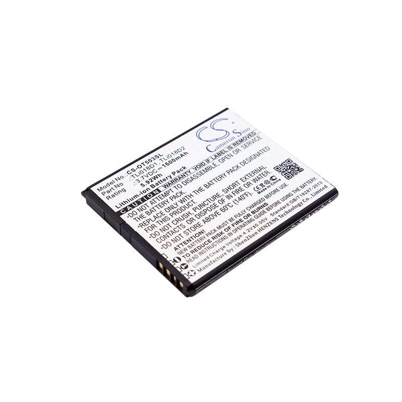 Li-ion Battery fits Alcatel, One Touch Pop 3 (5), One Touch Pop 3 (5) 4g, One Touch Pop 3 5" 3.7V, 1600mAh Hotspot Cameron Sino Technology Limited