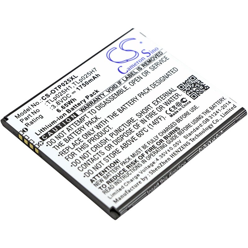 Li-ion Battery fits Alcatel, one touch pop 4, one touch pop 4 lte, ot-5051 3.8V, 1750mAh Mobile & SmartPhone Cameron Sino Technology Limited