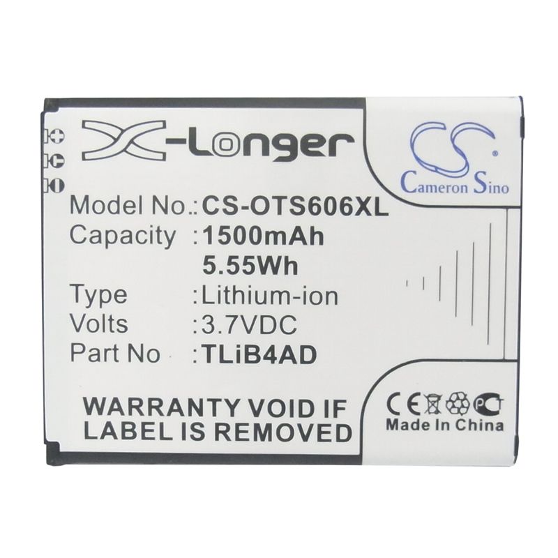 Li-ion Battery fits Alcatel, one touch view, tcl, horizon 3.7V, 1500mAh Mobile, SmartPhone Cameron Sino Technology Limited (Suspended)