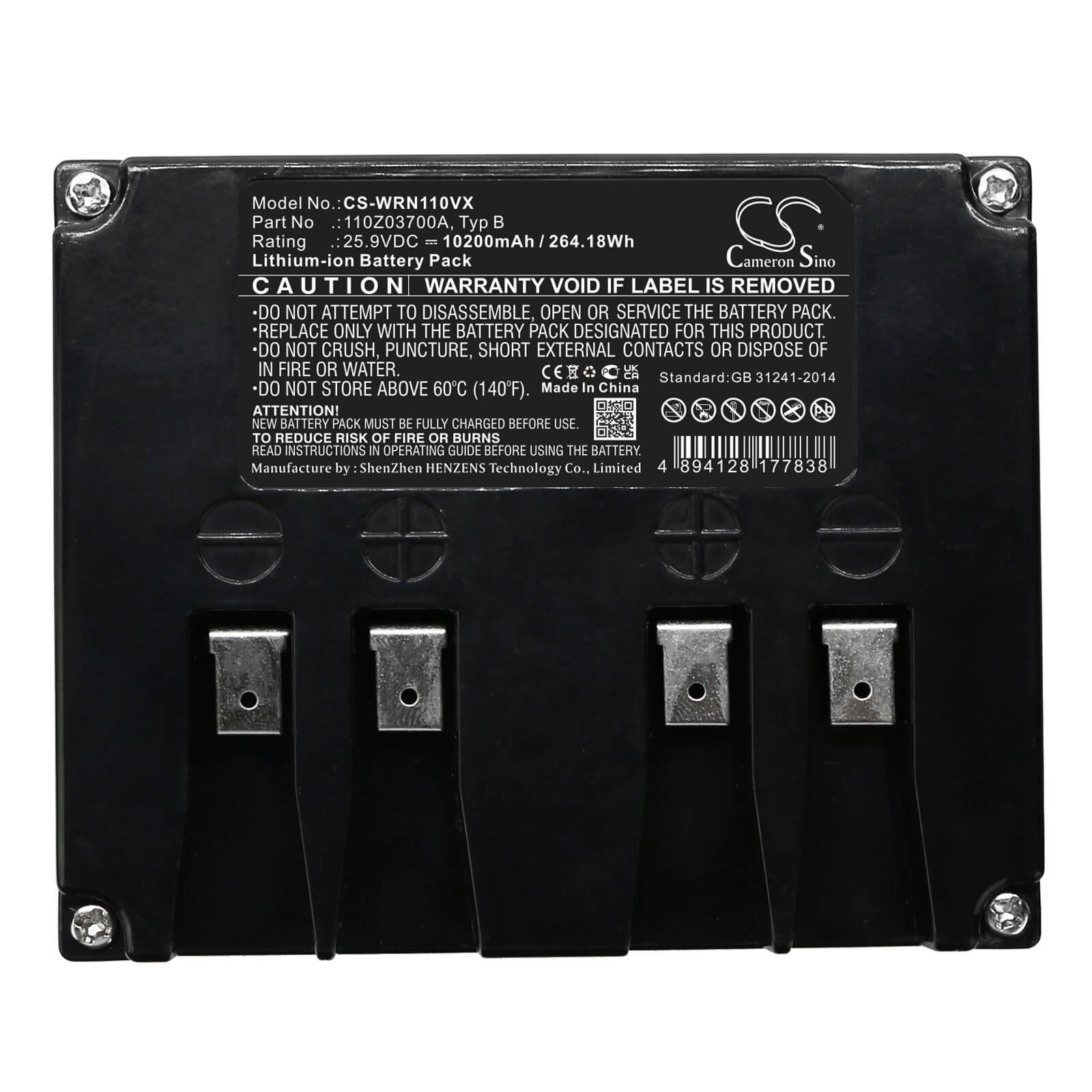 Li-ion Battery fits Ambrogio, L200 Basic, L200 Carbone 25.9V, 10200mAh / 264.18Wh Lawn Mowers Cameron Sino Technology Limited
