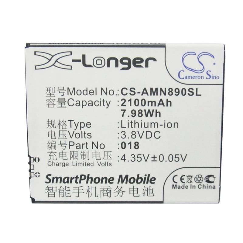 Li-ion Battery fits Amoi, a920w, n890 3.8V, 2100mAh Communications Cameron Sino Technology Limited (Suspended)