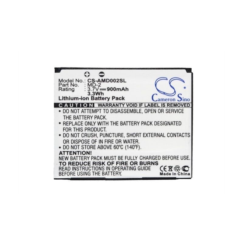 Li-ion Battery fits Amoi, Md02, Md2, Momo Design Md02 3.7V, 900mAh Mobile & SmartPhone Cameron Sino Technology Limited