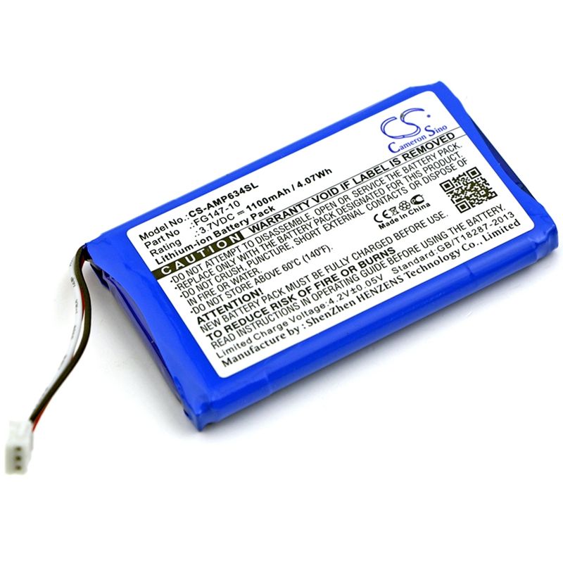 Li-ion Battery Fits Amx, Mio Modero Remote Controls, Rs634, 3.7v, 1100mah Remote Control Cameron Sino Technology Limited