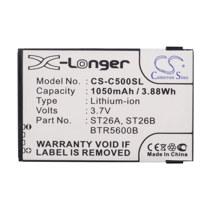 Li-ion Battery fits Anextex, st100, audiovox, smt5600 3.7V, 1050mAh Communications Cameron Sino Technology Limited