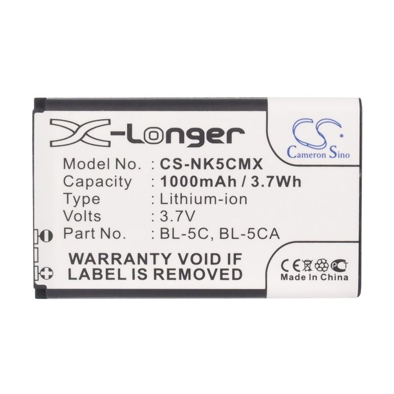 Li-ion Battery Fits Anycool, Enjoy W02, Bbk, Vivo I530 3.7v, 1000mah BabyPhone Cameron Sino Technology Limited