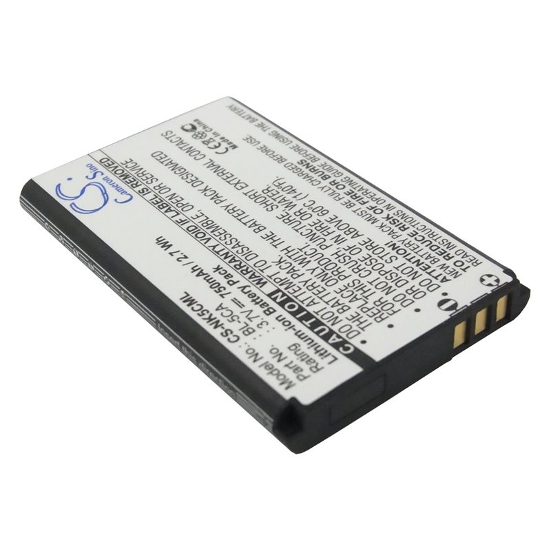 Li-ion Battery fits Anycool, Enjoy W02, Bbk, Vivo I530 3.7V, 750mAh Barcode Scanner Cameron Sino Technology Limited