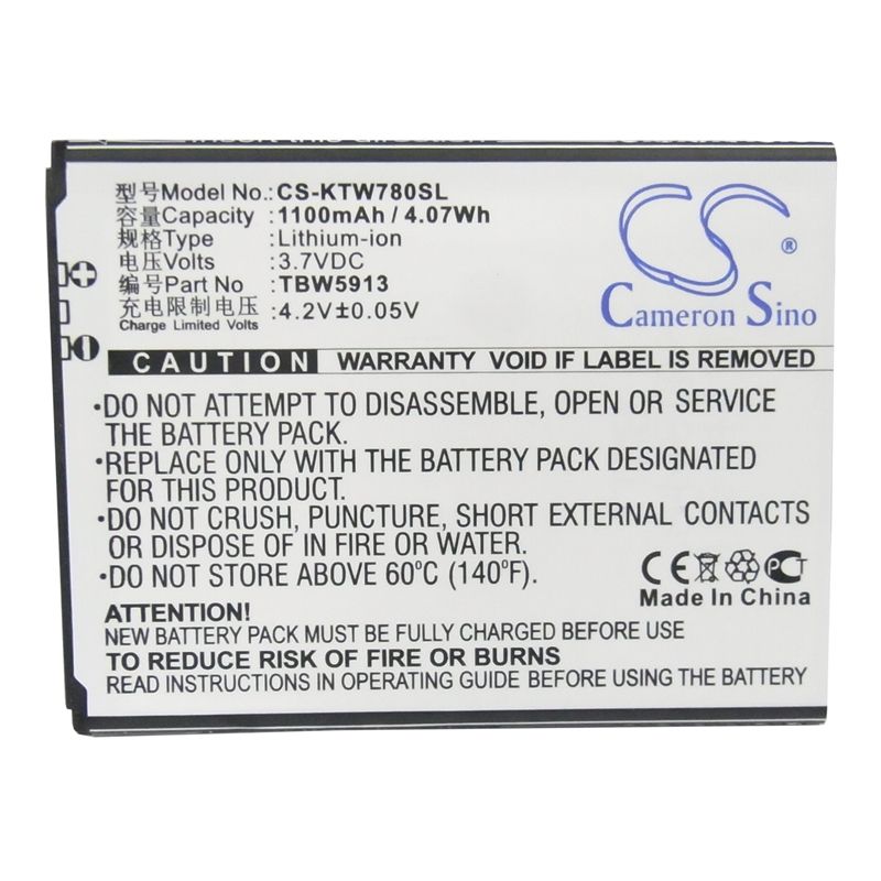 Li-ion Battery fits Archos, 35 titanum, k-touch, c666t 3.7V, 1100mAh Communications Cameron Sino Technology Limited (Suspended)