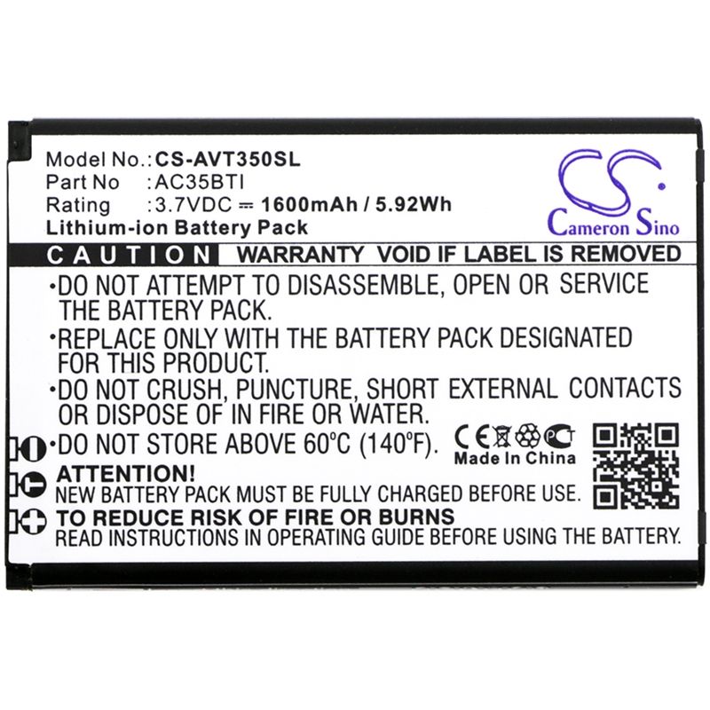 Li-ion Battery fits Archos, 35b titanium, 35b titanium dual sim 3.7V, 1600mAh Mobile & SmartPhone Cameron Sino Technology Limited