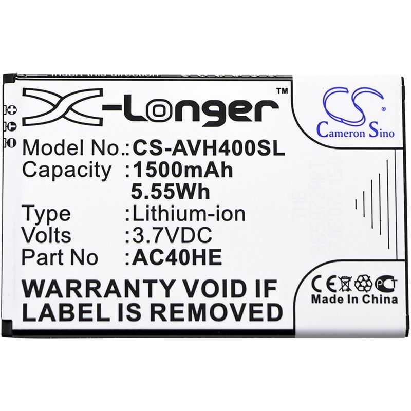 Li-ion Battery fits Archos, 40 helium 3.7V, 1500mAh Mobile & SmartPhone Cameron Sino Technology Limited