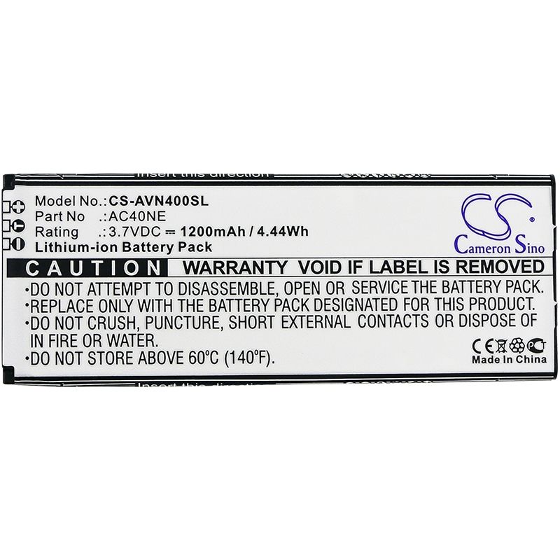 Li-ion Battery fits Archos, 40 neon 3.7V, 1200mAh Mobile & SmartPhone Cameron Sino Technology Limited