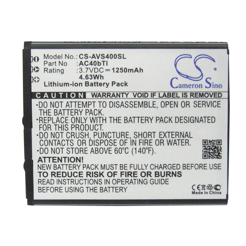 Li-ion Battery fits Archos, 40b titanium, 40b titanium surround, titanium 40b 3.7V, 1250mAh Mobile & SmartPhone Cameron Sino Technology Limited