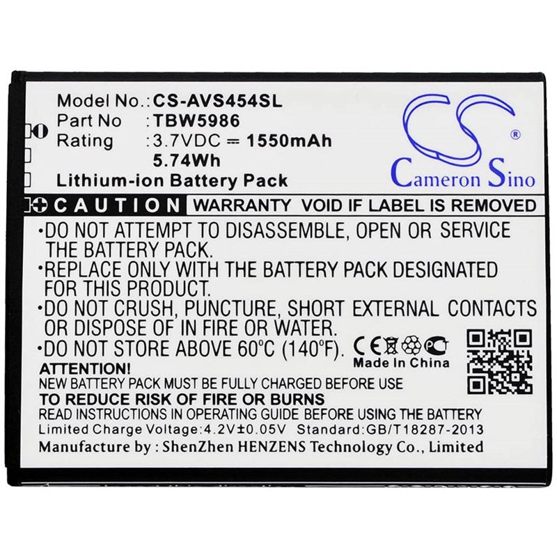 Li-ion Battery fits Archos, 45 helium 4g, 45b helium 4g, 50c neon 3.7V, 1550mAh Mobile & SmartPhone Cameron Sino Technology Limited