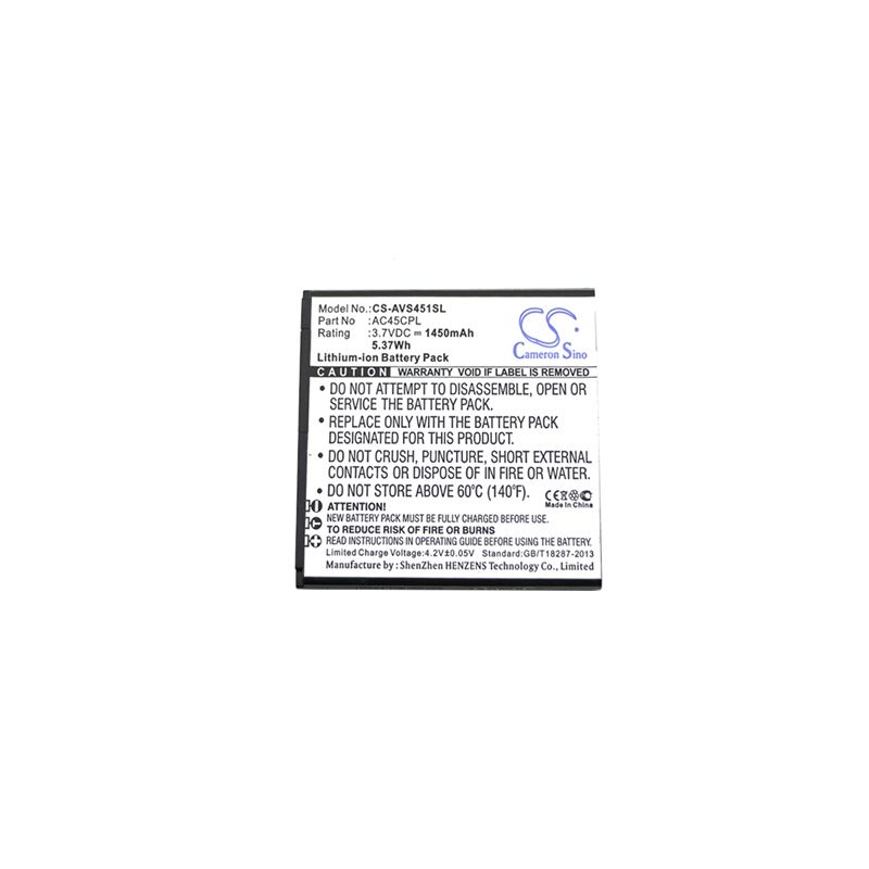 Li-ion Battery fits Archos, 45c platinum, 45c platinum 6, highscreen 3.7V, 1450mAh Mobile & SmartPhone Cameron Sino Technology Limited