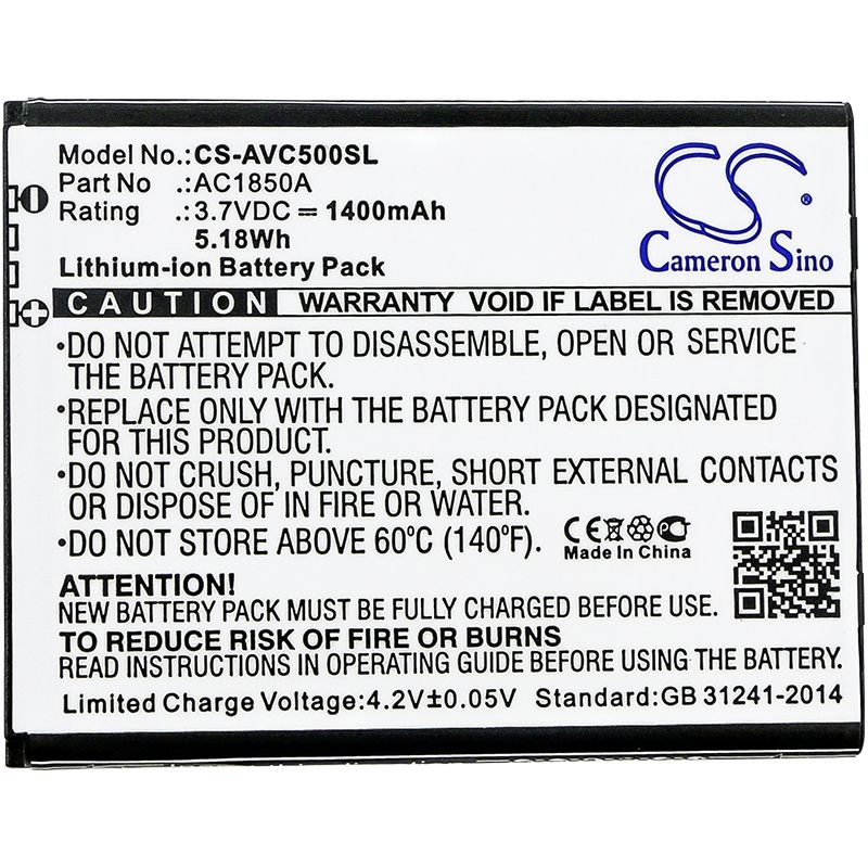 Li-ion Battery fits Archos, 50c neon 3.7V, 1400mAh Mobile & SmartPhone Cameron Sino Technology Limited