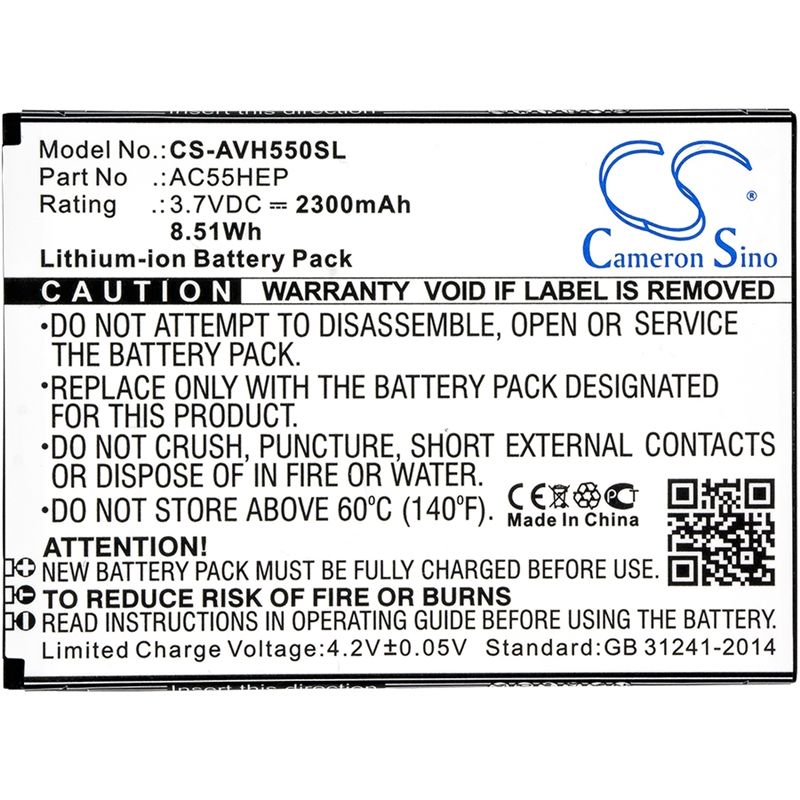 Li-ion Battery fits Archos, a55 helium, helium + 3.7V, 2300mAh Mobile & SmartPhone Cameron Sino Technology Limited