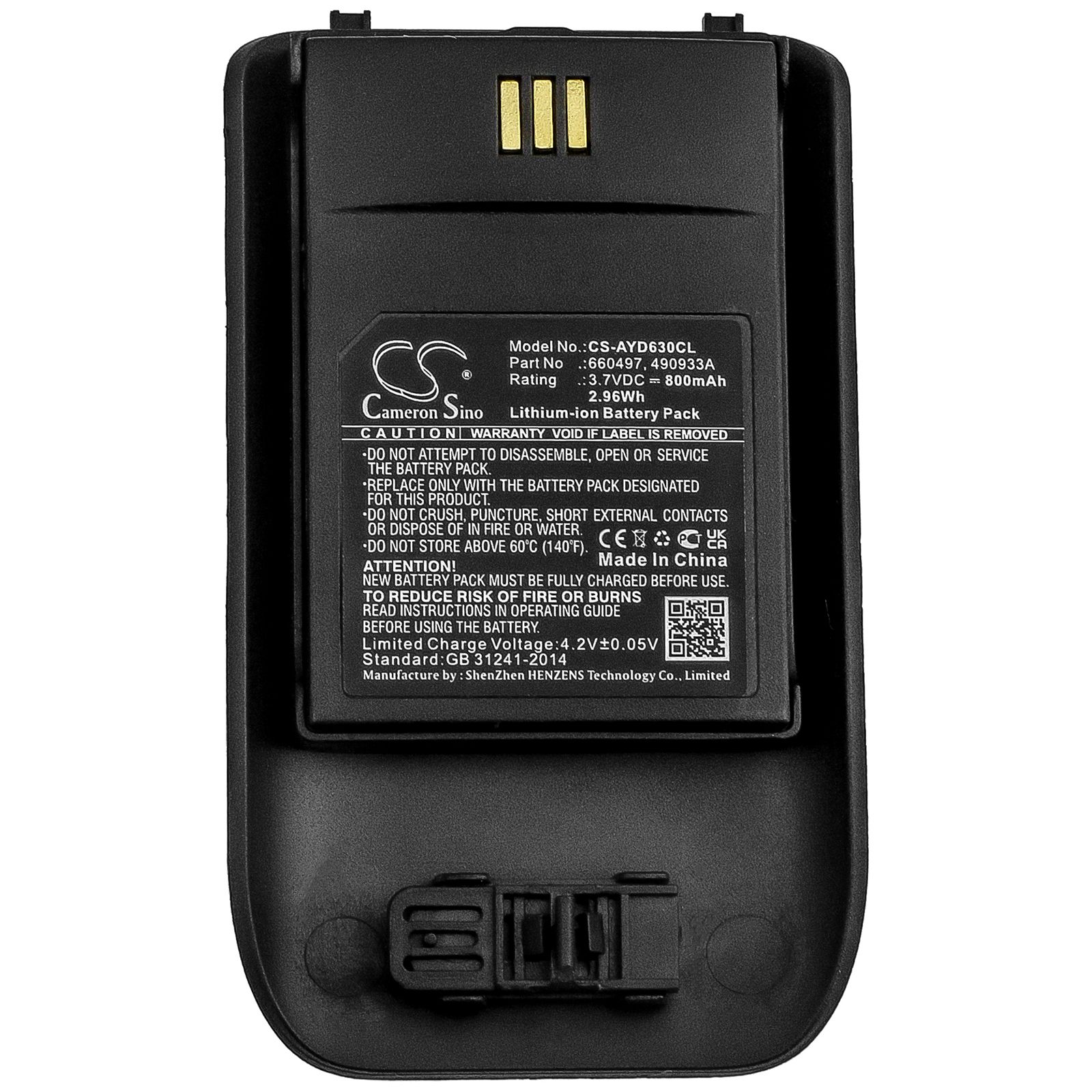 Li-ion Battery fits Ascom, D63, Dect 3735, Dh7 3.7V, 800mAh Cordless Phone Cameron Sino Technology Limited