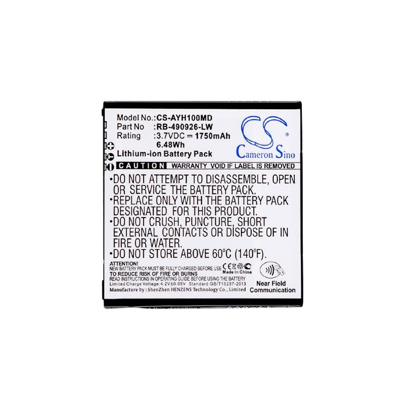 Li-ion Battery fits Ascom, Myco, Myco Sh1 Vowifi, 3.7V, 1750mAh Medical Cameron Sino Technology Limited