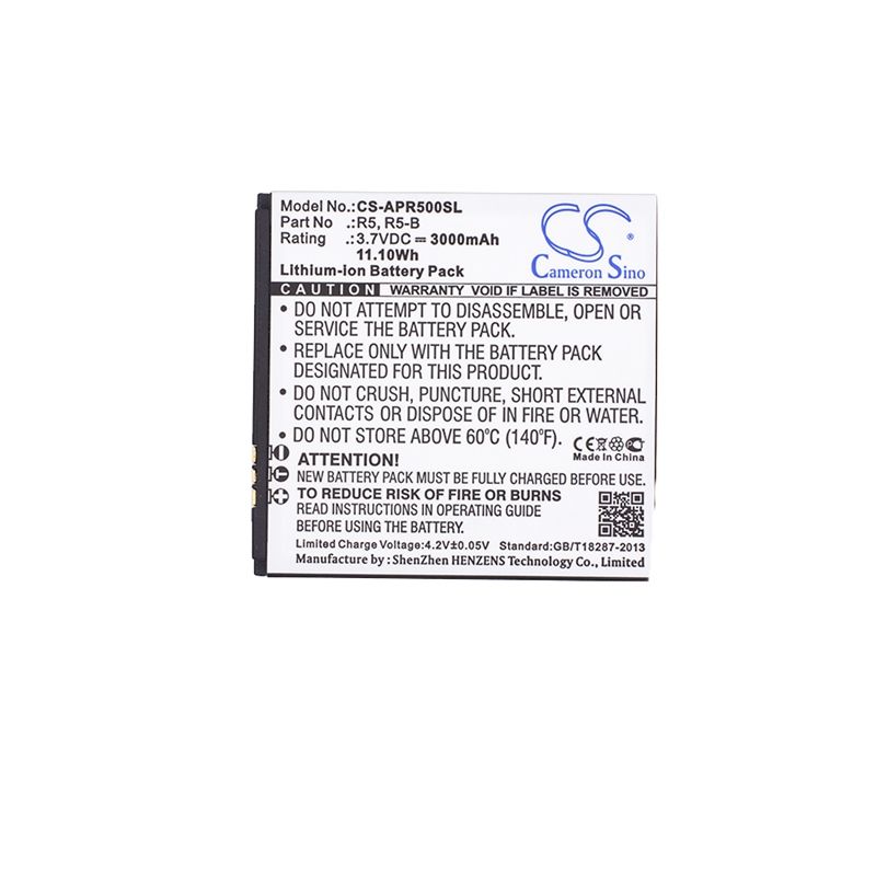 Li-ion Battery fits Aspera, r5 3.7V, 3000mAh Mobile & SmartPhone Cameron Sino Technology Limited