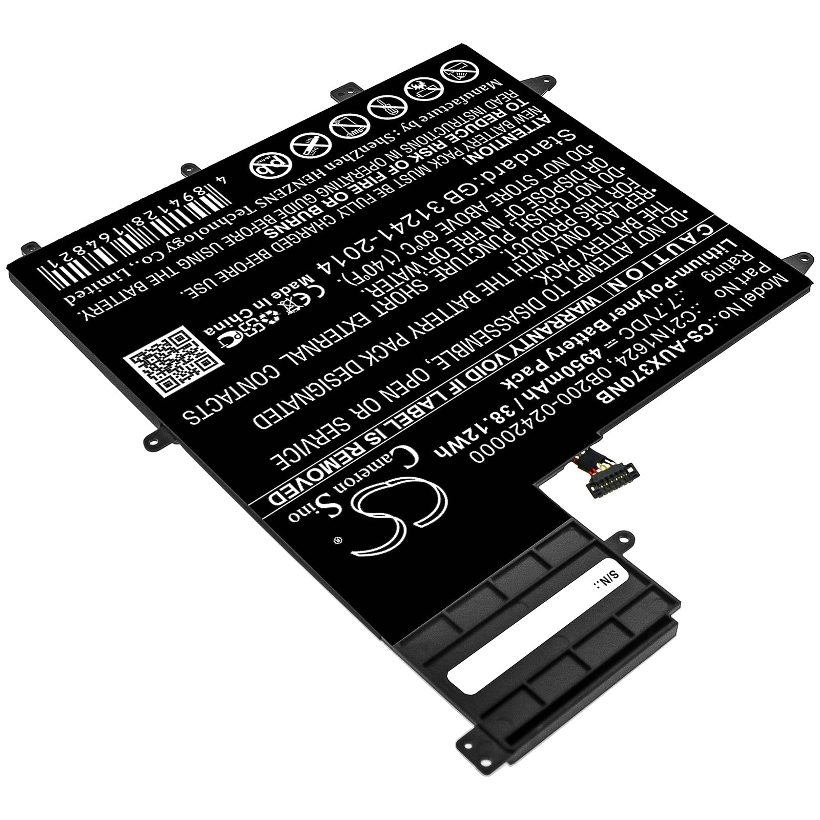 Li-ion Battery fits Asus, 0b200-02420000p-b2b2a-711-005r, Q325u 7.7V, 4950mAh Notebook & Laptop Cameron Sino Technology Limited