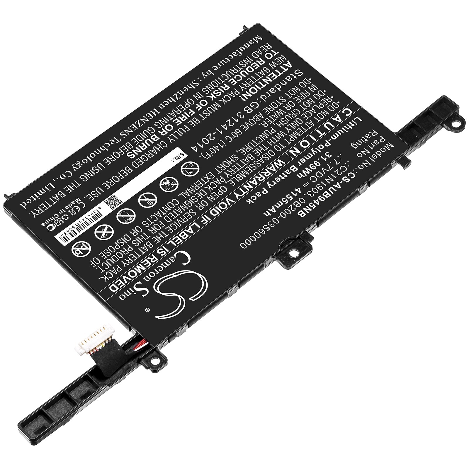 Li-ion Battery fits Asus, 0b200-03560000, C21n1903 7.7V, 4155mAh Notebook & Laptop Cameron Sino Technology Limited