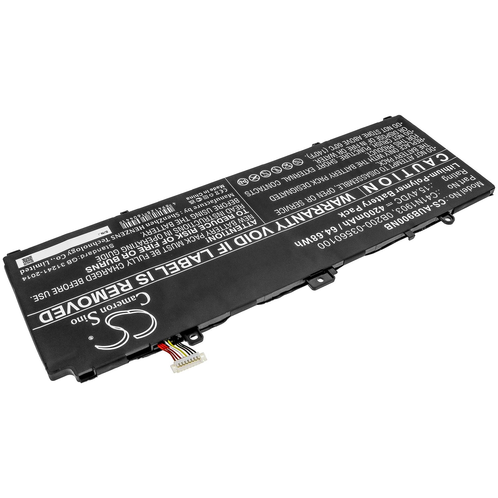Li-ion Battery fits Asus, 0b200-03560100, C41n1903 15.4V, 4200mAh Notebook & Laptop Cameron Sino Technology Limited