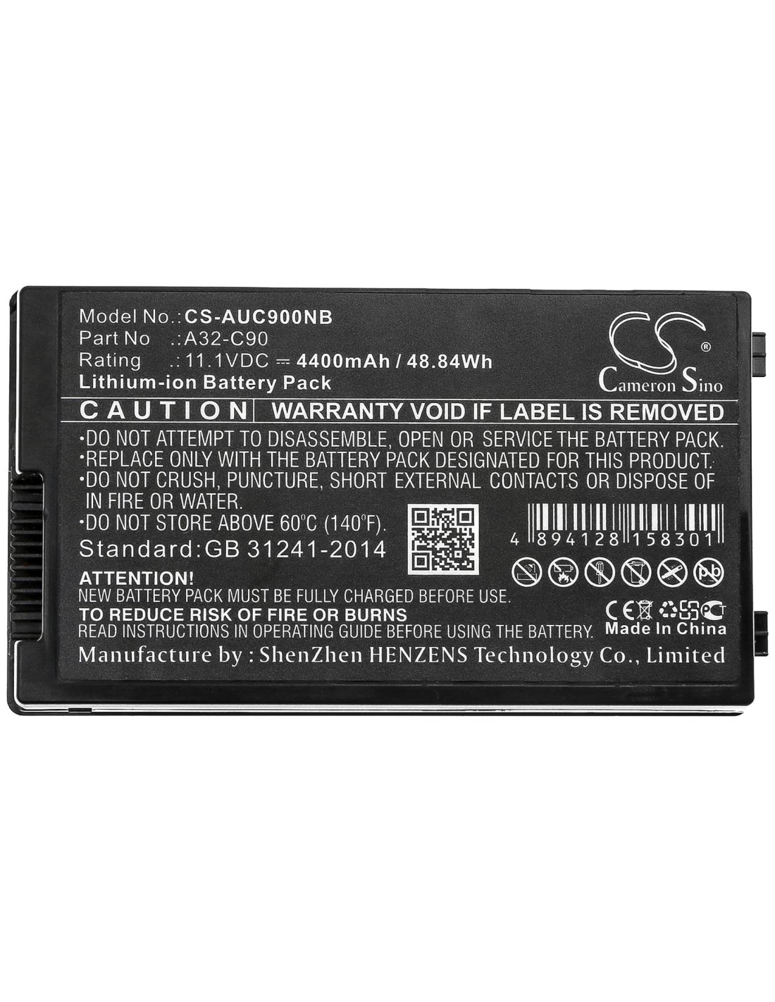 Li-ion Battery fits Asus, A32-c90 11.1V, 4400mAh Computer Cameron Sino Technology Limited