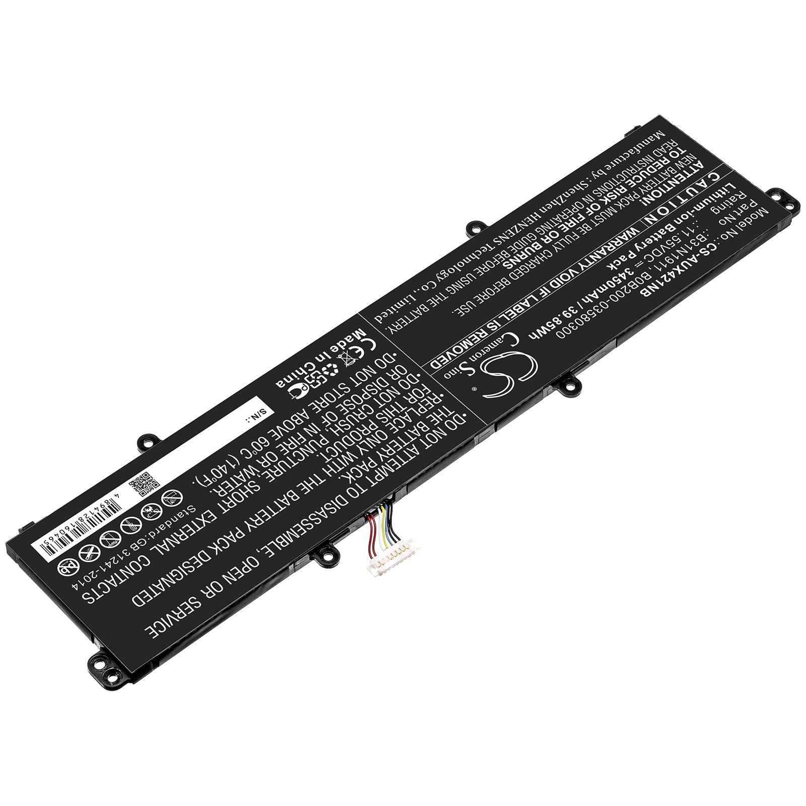 Li-ion Battery fits Asus, B0b200-03580300, B31n1911 11.55V, 3450mAh Notebook & Laptop Cameron Sino Technology Limited