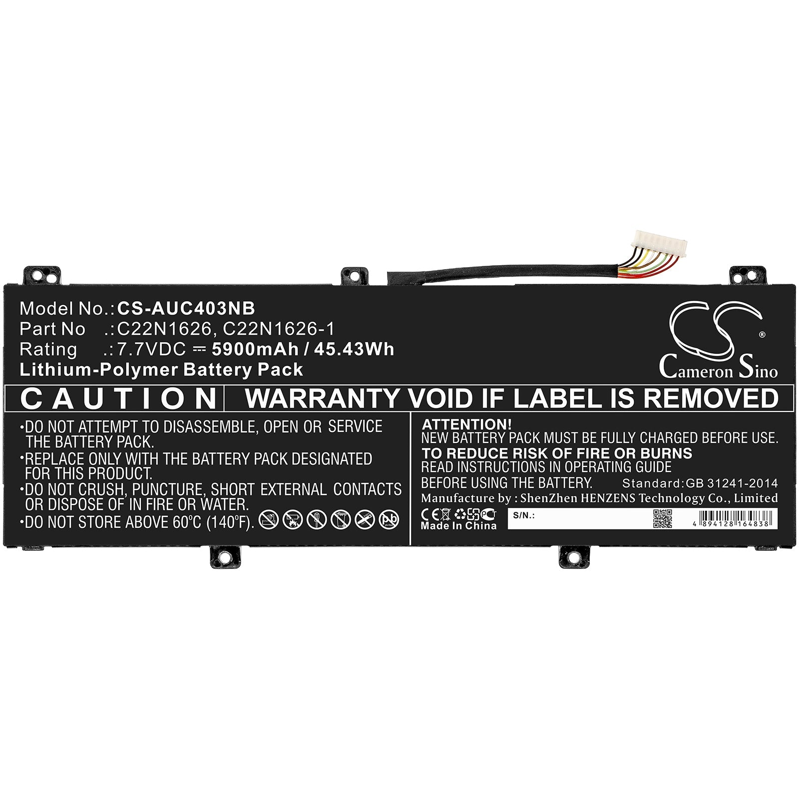 Li-ion Battery fits Asus, C213na, C403na 7.7V, 5900mAh Notebook & Laptop Cameron Sino Technology Limited