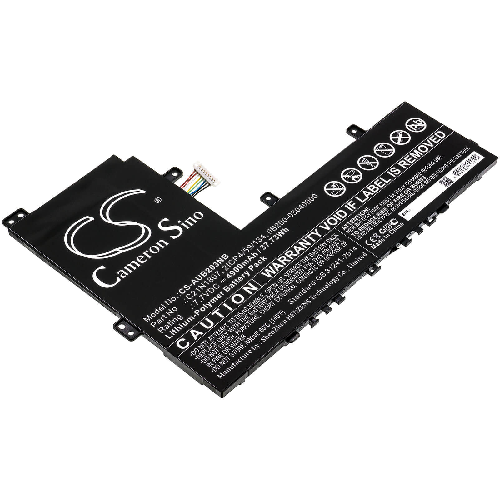 Li-ion Battery fits Asus, C223na, C223na-1a 7.7V, 4900mAh Notebook & Laptop Cameron Sino Technology Limited