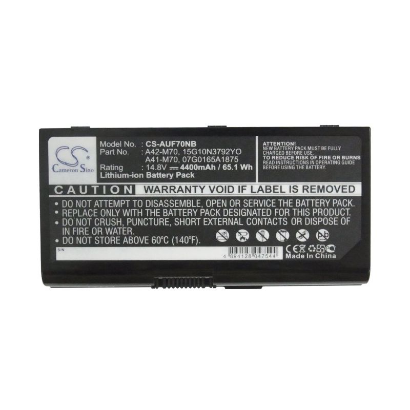 Li-ion Battery fits Asus, F70, F70s, F70sl 14.8V, 4400mAh Notebook & Laptop Cameron Sino Technology Limited