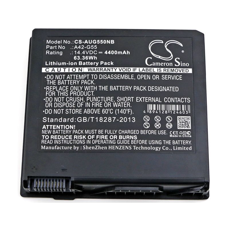 Li-ion Battery Fits Asus, G55, G55v, G55vm 14.4v, 4400mah Notebook & Laptop Cameron Sino Technology Limited