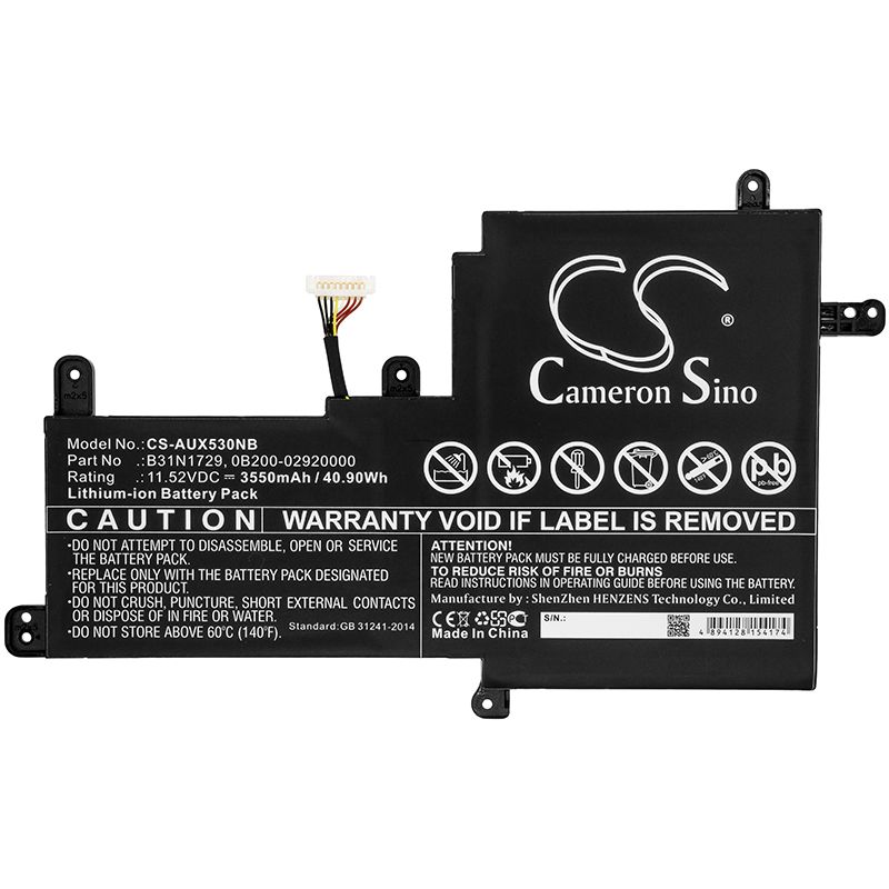 Li-ion Battery fits Asus, K530ff, P1502ff 11.52V, 3550mAh Notebook & Laptop Cameron Sino Technology Limited