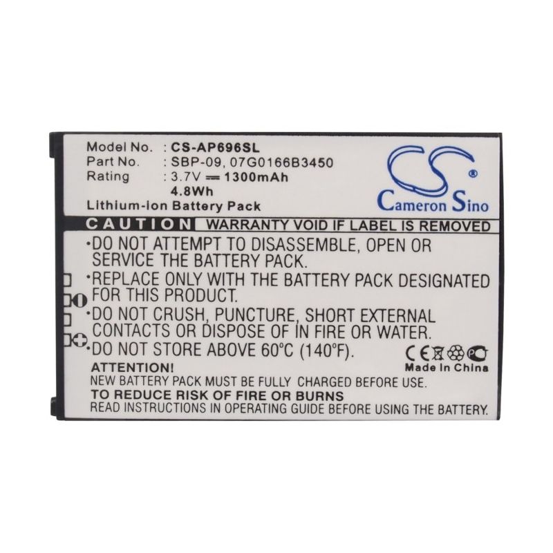 Li-ion Battery fits Asus, Mypal A626, Mypal A686, Mypal A696 3.7V, 1300mAh PDA & Pocket PC Cameron Sino Technology Limited