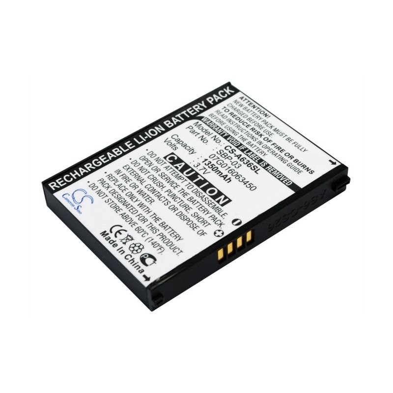 Li-ion Battery fits Asus, Mypal A630, Mypal A632, Mypal A632n 3.7V, 1350mAh GPS & Navigator Cameron Sino Technology Limited