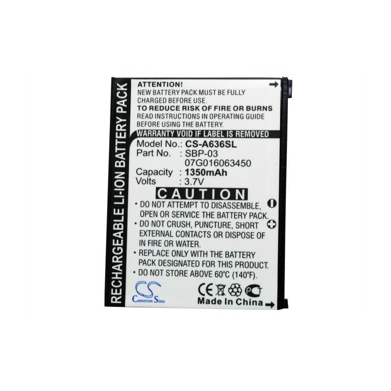 Li-ion Battery fits Asus, Mypal A630, Mypal A632, Mypal A632n 3.7V, 1350mAh GPS & Navigator Cameron Sino Technology Limited