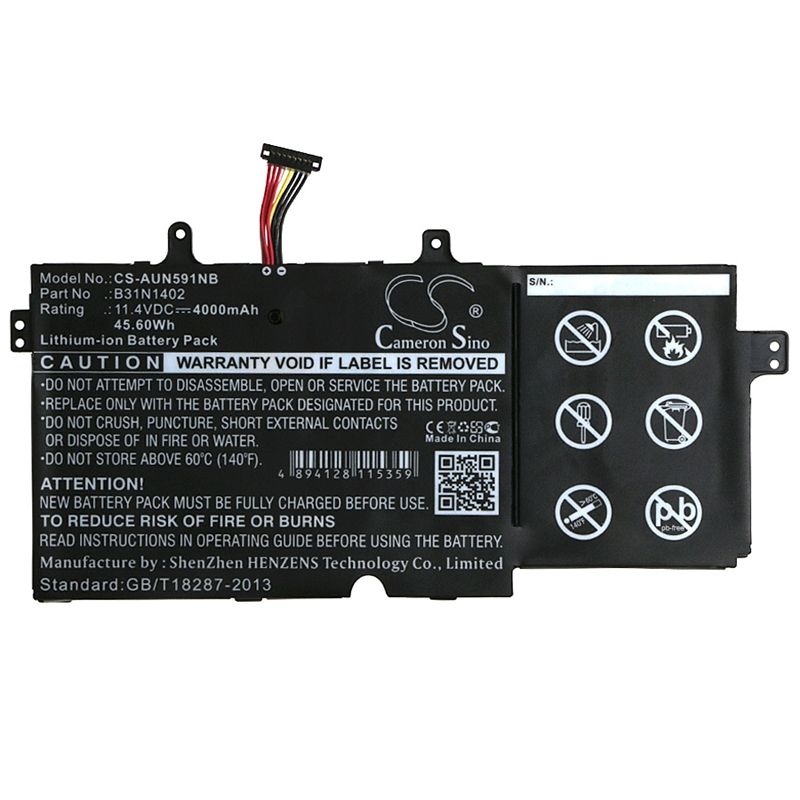 Li-ion Battery Fits Asus, N591lb, Q551, Q551ln 11.4v, 4000mah Notebook & Laptop Cameron Sino Technology Limited