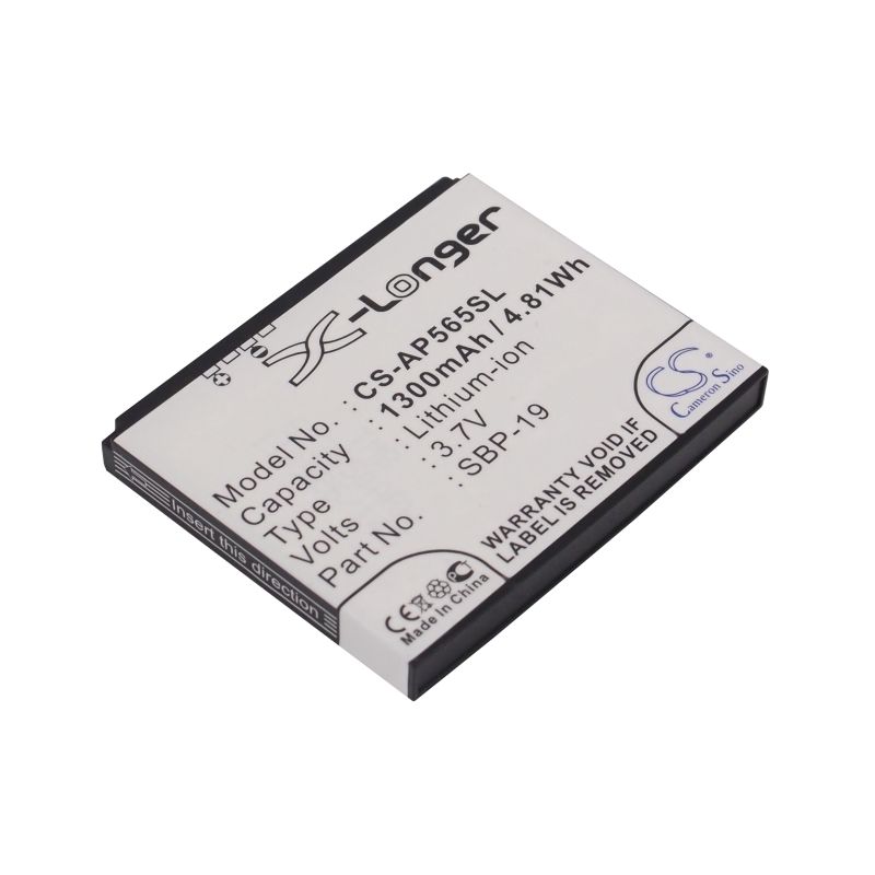 Li-ion Battery fits Asus, p565, o2, xda zest 3.7V, 1300mAh Communications Cameron Sino Technology Limited