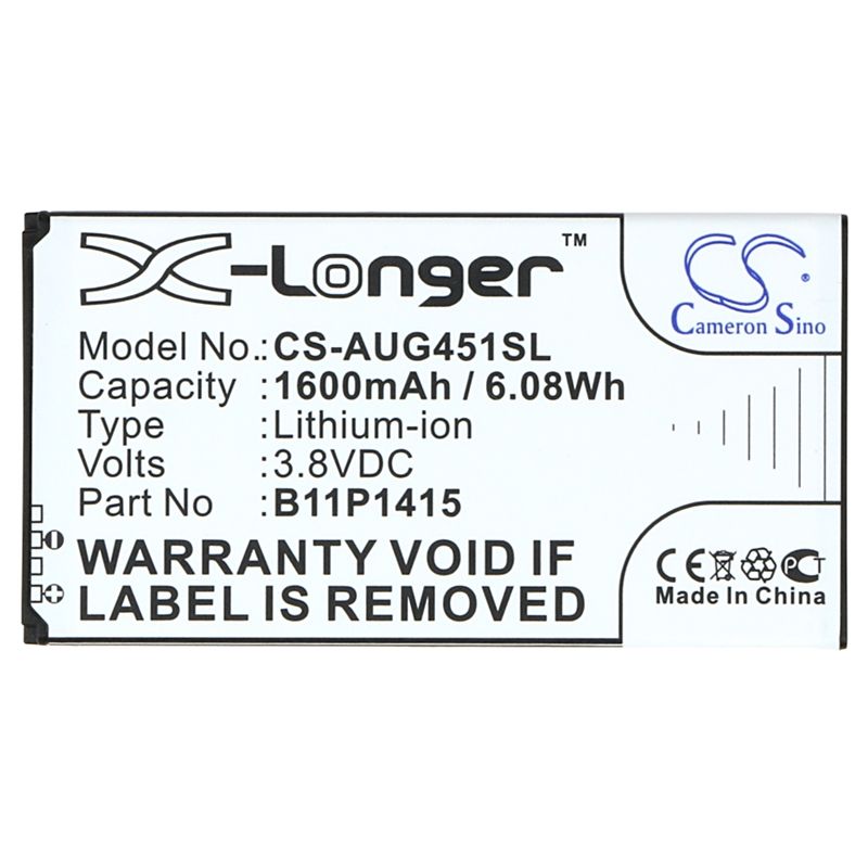 Li-ion Battery fits Asus, z00sd, zc451tg, zenfone go 4.5 3.8V, 1600mAh Communications Cameron Sino Technology Limited (Suspended)